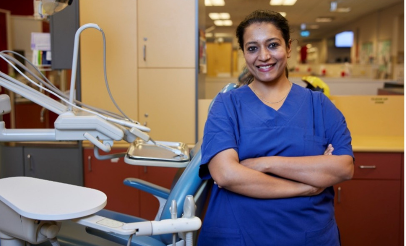Vinnia is training to become a dental assistant after moving to Melbourne from India.